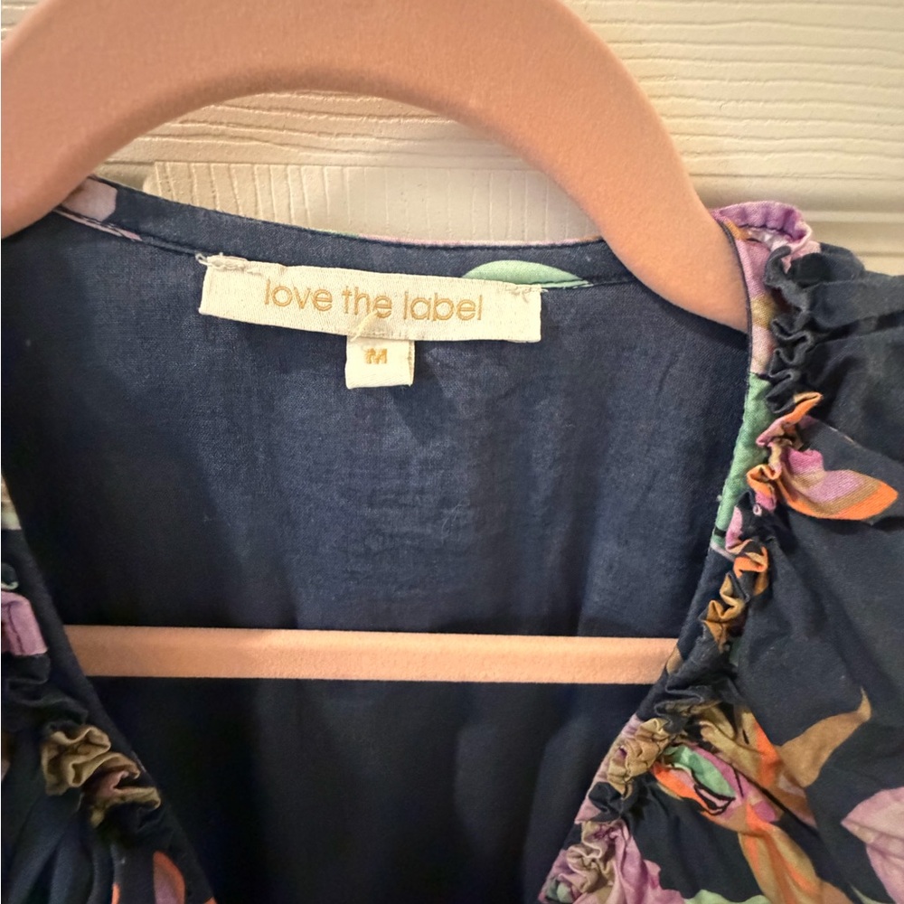 Floral Ruffle Wrap Dress - Navy Multi - Picture 2 of 7
